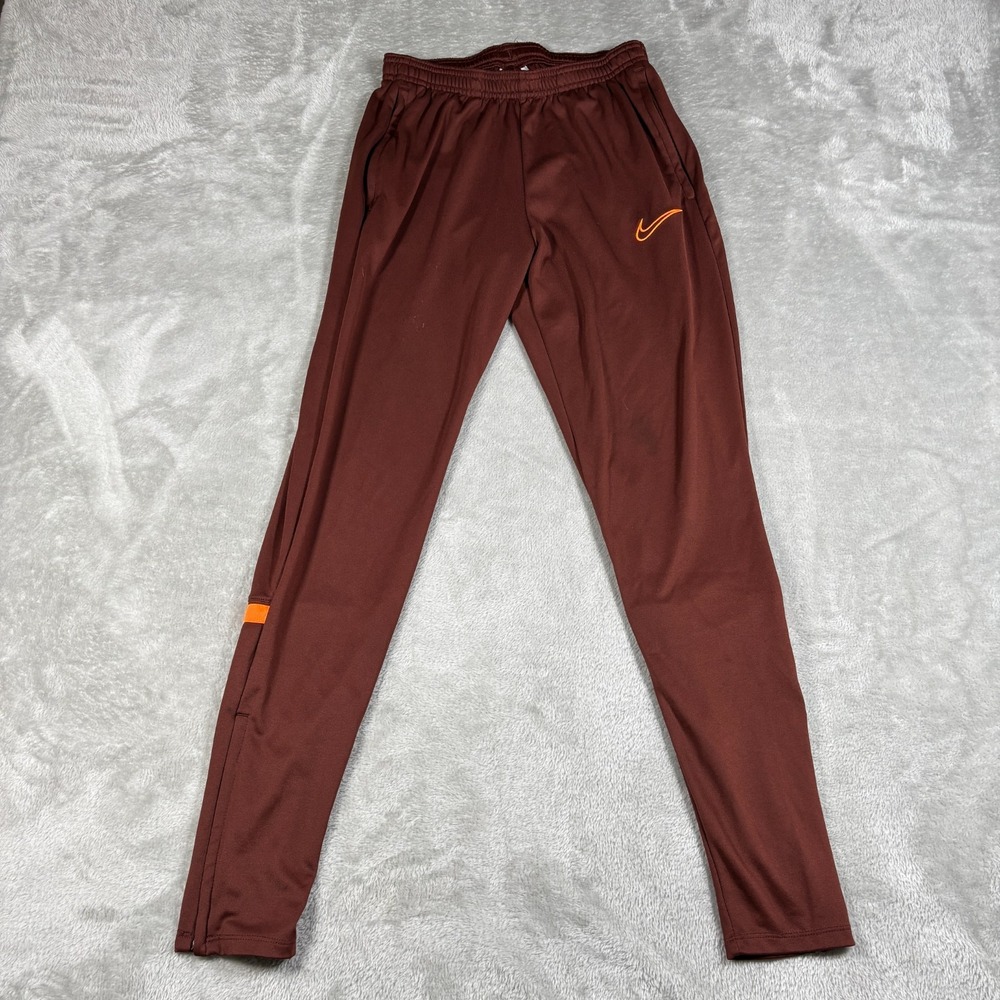 Nike Academy‎ Pants Womens XS Brown Dri Fit Ankle Zip Stretch Jogger Gym Workout